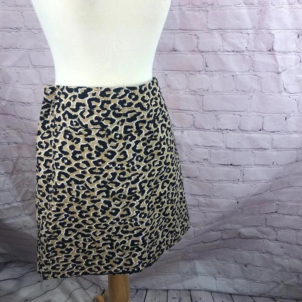 Talbots animal print skirt sz 10 petite